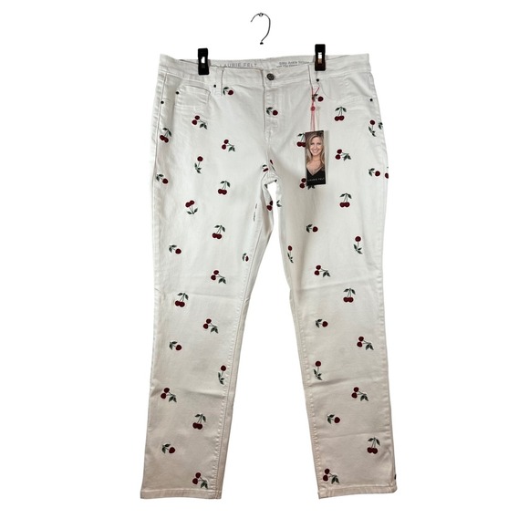 NWT Laurie Felt Silky Ankle Skinny, Vital Stretch Technology, Cherries, Size XL - Picture 1 of 10
